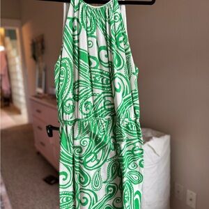 ANTONIO MELANI Vibrant Green Paisley Dress- It has pockets!